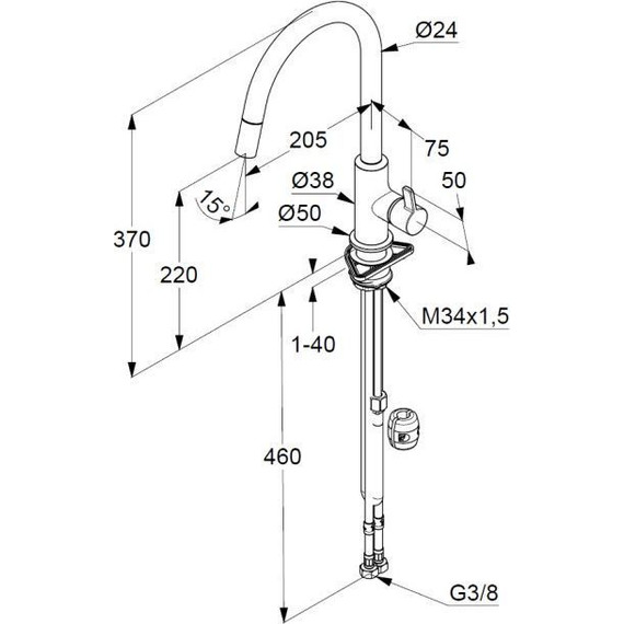 Смеситель для кухни Kludi Bingo Star XS 468513978, черный матовый - фото 2