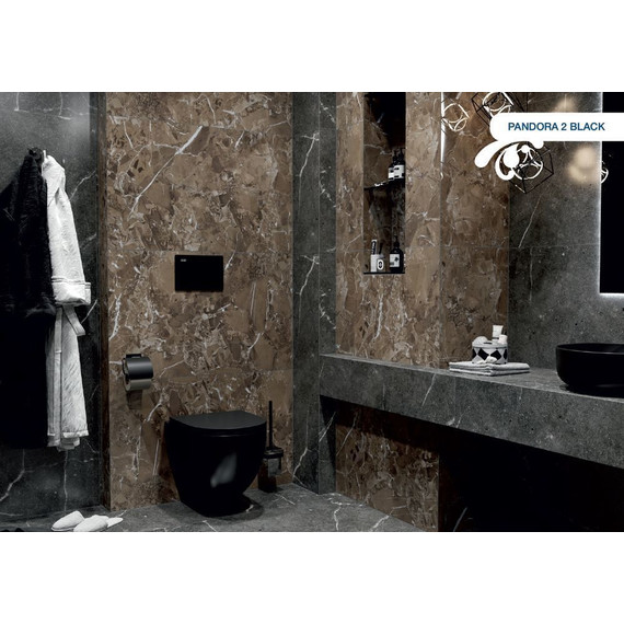 Унитаз подвесной безободковый Sole Pandora 2 black с крышкой микролифт, Цвет производителя: чёрный - фото 7