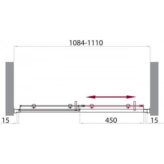 Душевая дверь BelBagno 110 см UNO-BF-1-110-M-Cr, хром/матовое - фото 6