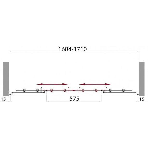Душевая дверь BelBagno 170 см UNO-BF-2-170-M-Cr, хром/матовое - фото 4