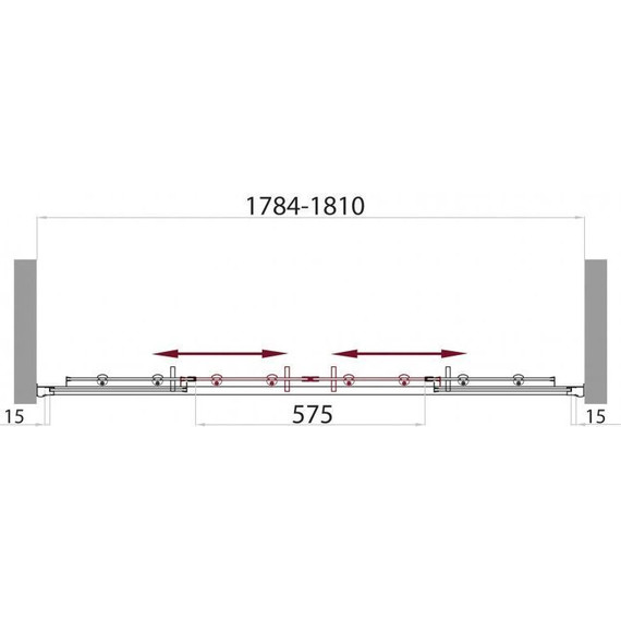 Душевая дверь BelBagno 180 см UNO-BF-2-180-M-Cr, хром/матовое - фото 4