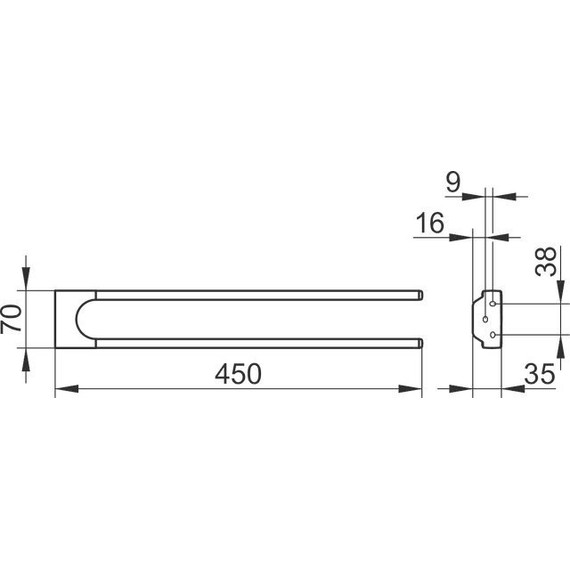 Полотенцедержатель Keuco Moll 45 см 12718010000 - фото 3