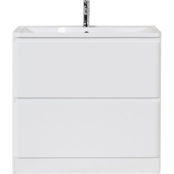 Тумба напольная с раковиной BelBagno ALBANO-1000-2C-PIA-BL 100 см, Bianco Lucido, Цвет фасада: Bianco Lucido - фото 