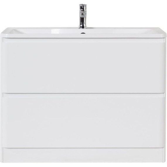 Тумба напольная с раковиной BelBagno ALBANO-1200-2C-PIA-BL 120 см, Bianco Lucido, Цвет фасада: Bianco Lucido - фото 