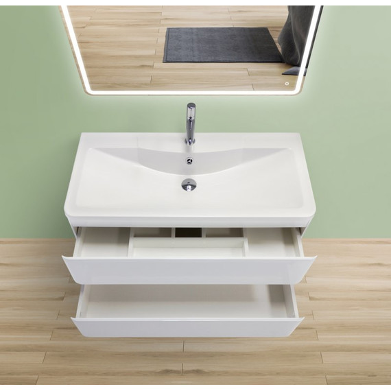 Тумба напольная с раковиной BelBagno ALBANO-1200-2C-PIA-BL 120 см, Bianco Lucido, Цвет фасада: Bianco Lucido - фото 3