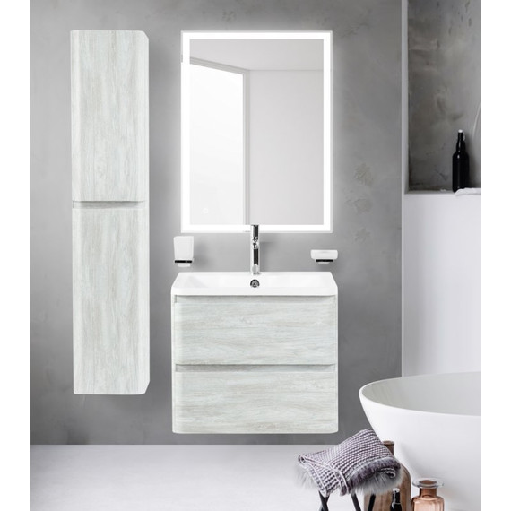 Тумба подвесная с раковиной BelBagno ALBANO-600-2C-SO-RVB 60 см, Rovere Vintage Bianco, Цвет фасада: Rovere Vintage Bianco - фото 2