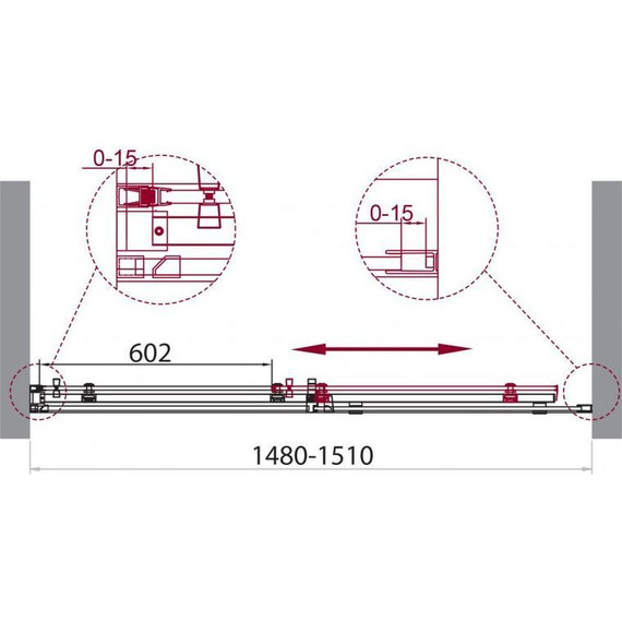 Душевая дверь BelBagno 150 см ACQUA-BF-1-150-C-Cr (стекло 8 мм) хром/прозрачное - фото 3