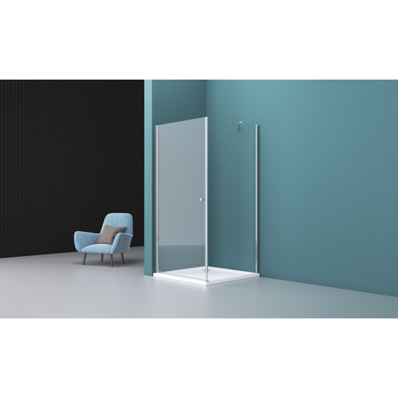 Душевое ограждение BelBagno 80x100 см ETNA-AH-1-80/100-C-Cr, хром/прозрачное - фото 2