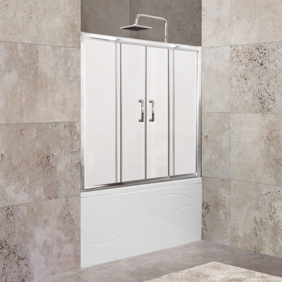 Шторка для ванны BelBagno 150-180 см UNIQUE-VF-2-150/180-140-M-Cr, хром/матовое - фото 