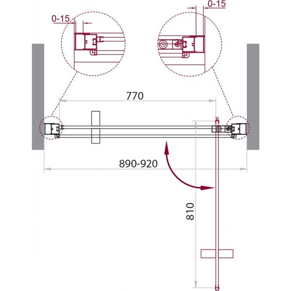 Душевая дверь BelBagno 90 см MARMI-B-1-90-C-NERO (стекло 8 мм) черный/прозрачное - фото, картинка 2 Душевая дверь BelBagno 90 см MARMI-B-1-90-C-NERO (стекло 8 мм) черный/прозрачное - фото 2