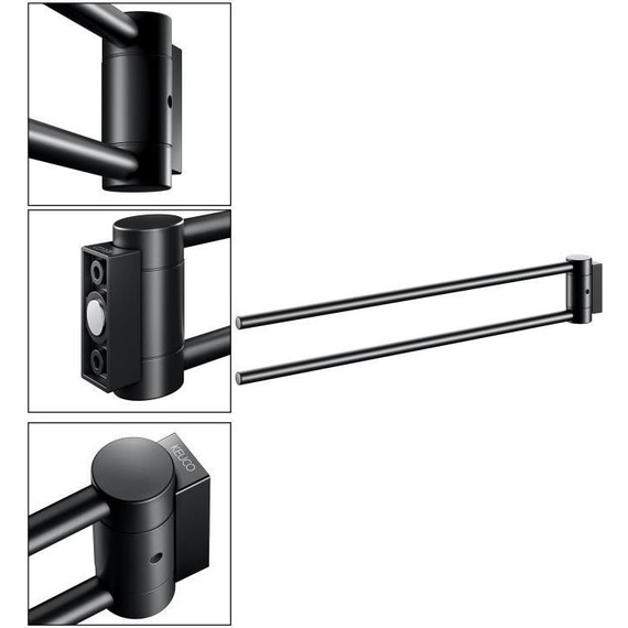 Держатель для полотенца Keuco Plan 44 см 14918370000, цвет чёрный матовый - фото 10