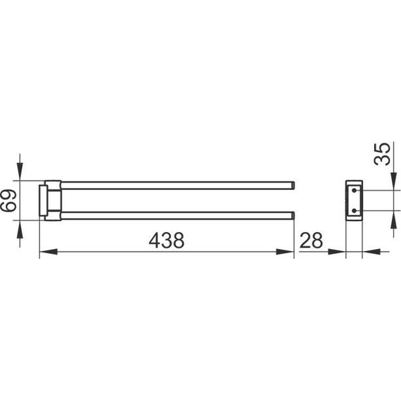 Держатель для полотенца Keuco Plan 44 см 14918370000, цвет чёрный матовый - фото 11