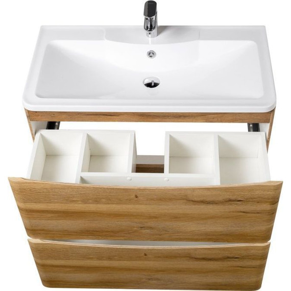 Тумба напольная с раковиной BelBagno ACQUA-1000-2C-PIA-RR 100 см, Rovere Rustico, Цвет фасада: Rovere Rustico - фото 2