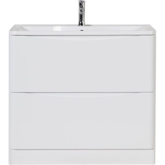 Тумба напольная с раковиной BelBagno ACQUA-1000-2C-PIA-BL 100 см, Bianco Lucido, Цвет фасада: Bianco Lucido - фото 3