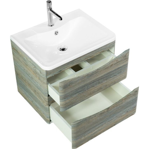 Тумба подвесная с раковиной BelBagno ACQUA-600-2C-SO-PS 60 см, Pino Scania, Цвет фасада: Pino Scania - фото 4