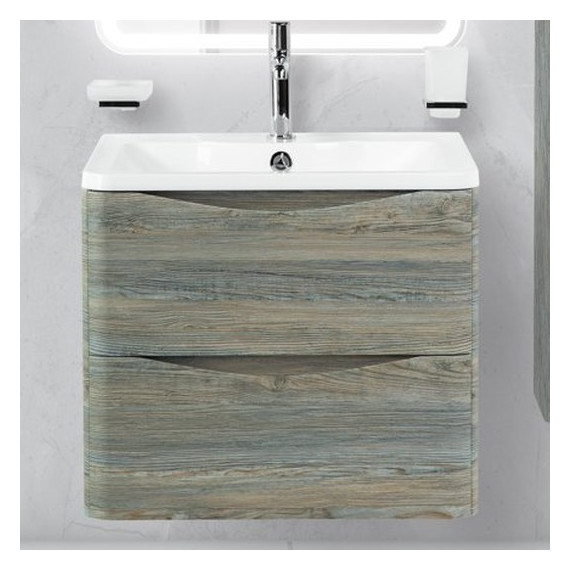 Тумба подвесная с раковиной BelBagno ACQUA-600-2C-SO-PS 60 см, Pino Scania, Цвет фасада: Pino Scania - фото 