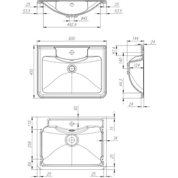 Тумба подвесная с раковиной BelBagno ACQUA-600-2C-SO-PS 60 см, Pino Scania, Цвет фасада: Pino Scania - фото 7