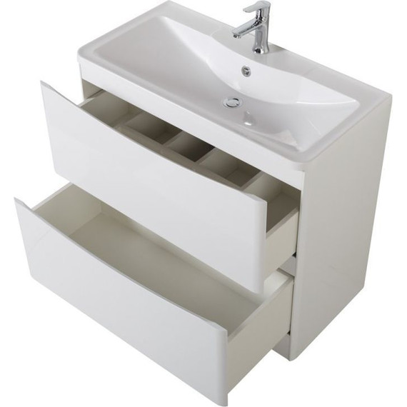 Тумба напольная с раковиной BelBagno ACQUA-900-2C-PIA-BL 90 см, Bianco Lucido - фото 4