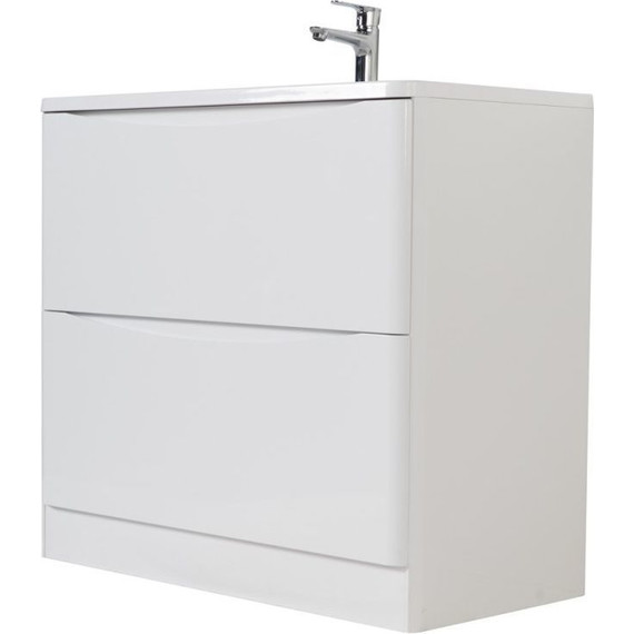 Тумба напольная с раковиной BelBagno ACQUA-900-2C-PIA-BL 90 см, Bianco Lucido - фото 2