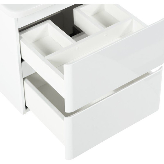 Тумба подвесная с раковиной BelBagno ALBANO-CER-500-2C-SO-BL 50 см, Bianco Lucido, Цвет фасада: Bianco Lucido - фото 4