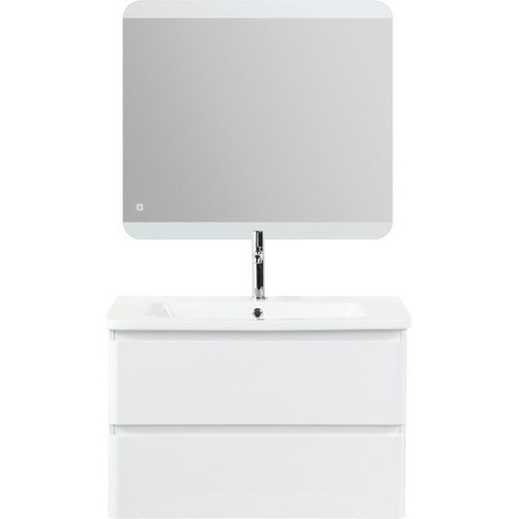 Тумба подвесная с раковиной BelBagno ALBANO-CER-800-2C-SO-BL 80 см, Bianco Lucido, Цвет фасада: Bianco Lucido - фото 4