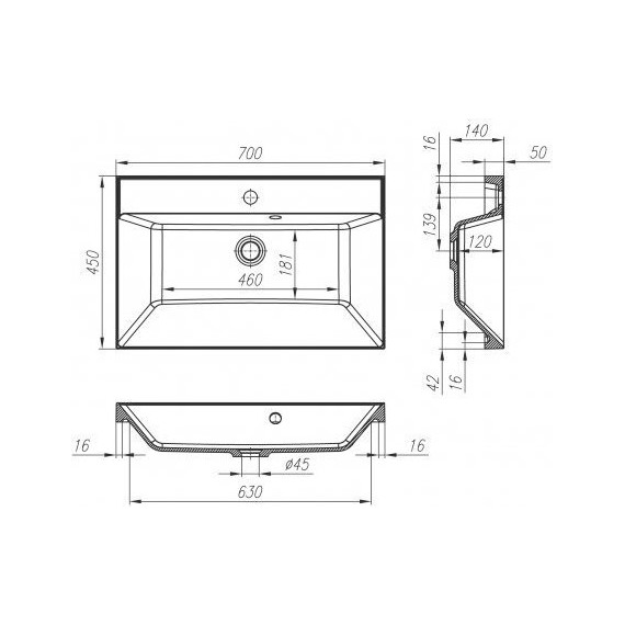 Тумба подвесная с раковиной BelBagno VITTORIA-700-2C-SO-BL-P 70 см, Bianco Lucido - фото 12
