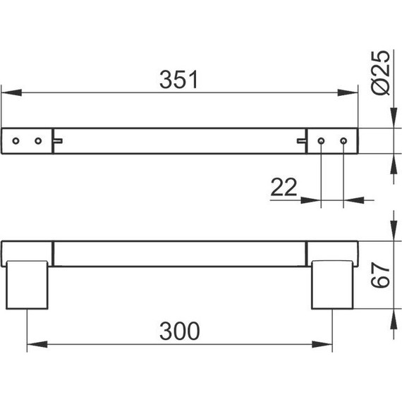Поручень Keuco Plan 14907370000, цвет чёрный матовый - фото 10