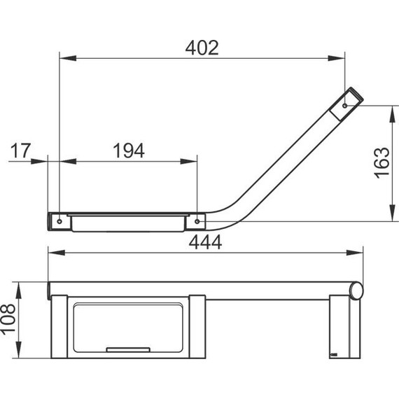 Поручень с мыльницей Keuco Plan 14909012037, цвет хром/тёмно-серый L - фото 3
