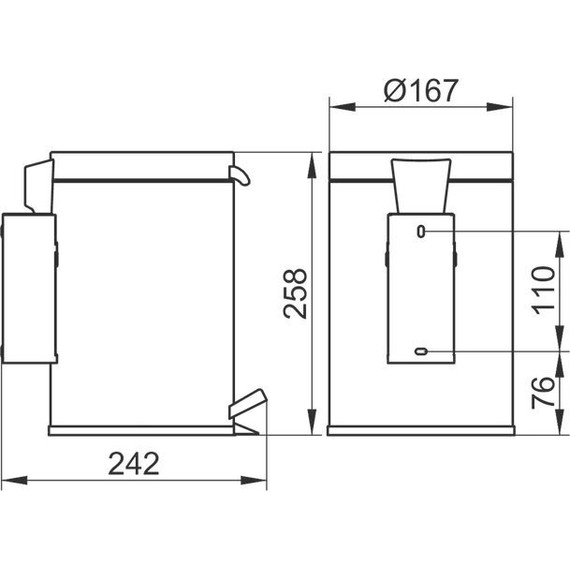 Ведро для мусора с педалью Keuco Plan 14977010000, цвет хром - фото 2