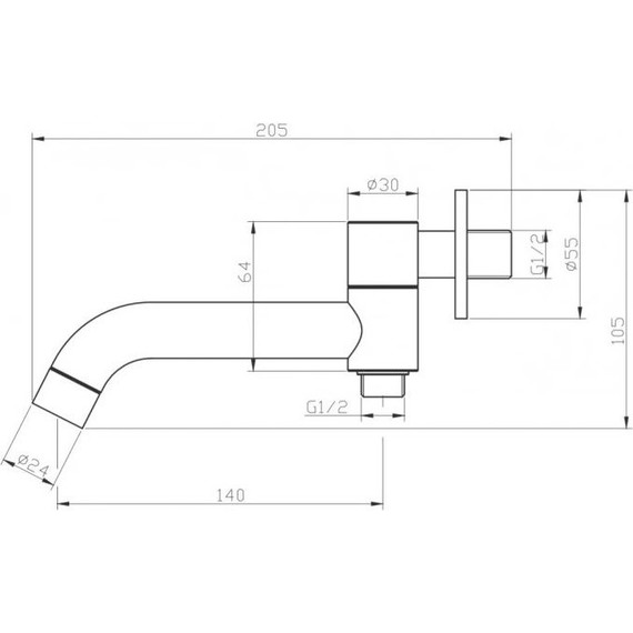 Излив для ванны BelBagno ANCONA-BCA-CRM - фото, картинка 2 Излив для ванны BelBagno ANCONA-BCA-CRM - фото 2