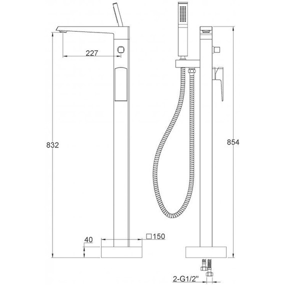 Смеситель для ванны BelBagno Arlie ARL-FMTA-CRM - фото, картинка 2 Смеситель для ванны BelBagno Arlie ARL-FMTA-CRM - фото 2
