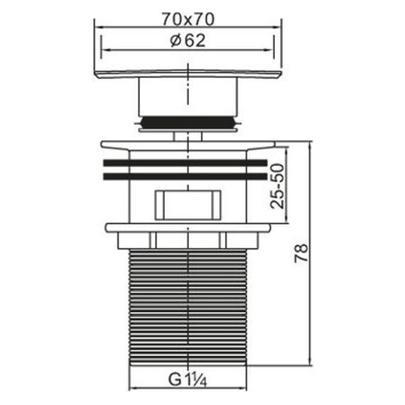 Донный клапан BelBagno BB-PCU-07-CRM - фото, картинка 2 Донный клапан BelBagno BB-PCU-07-CRM - фото 2