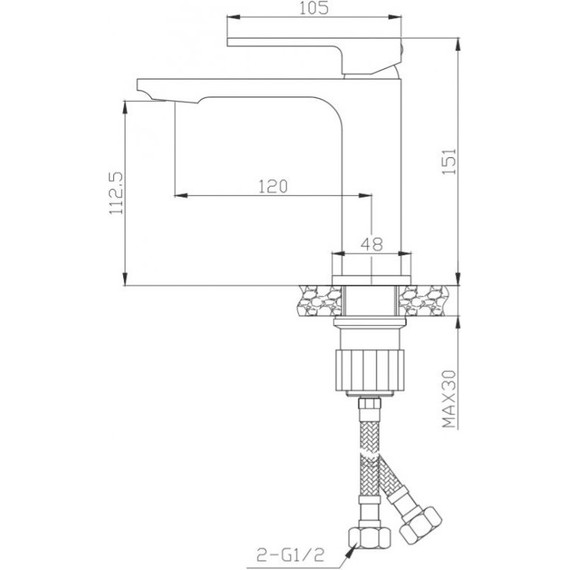 Смеситель для раковины BelBagno Luce LUC-LVM-NERO, черный матовый, Цвет производителя: чёрный матовый - фото 2