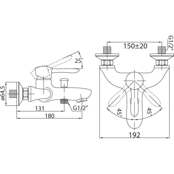 Смеситель для ванны BelBagno Oglio OGL-VASM-CRM - фото 2