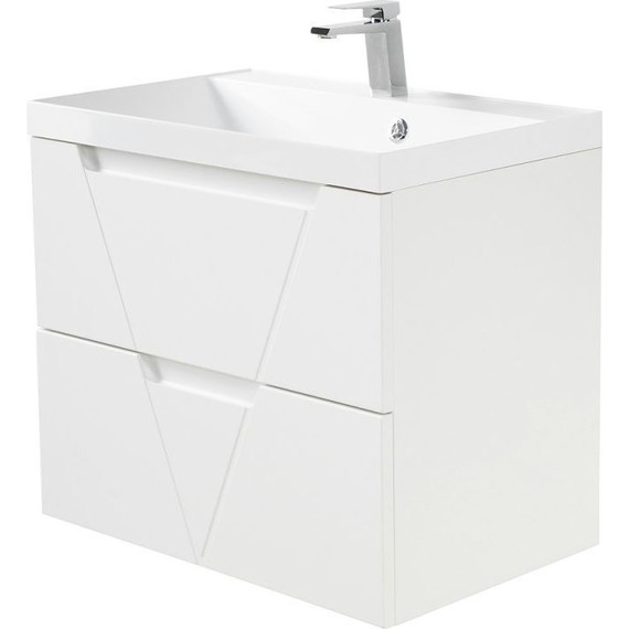 Тумба подвесная с раковиной BelBagno VITTORIA-800-2C-SO-BL-P 80 см, Bianco Lucido - фото 2