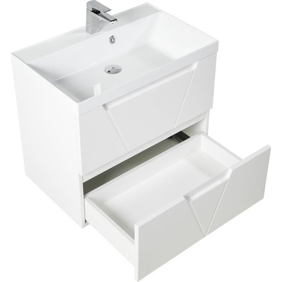Тумба подвесная с раковиной BelBagno VITTORIA-800-2C-SO-BL-P 80 см, Bianco Lucido - фото 5