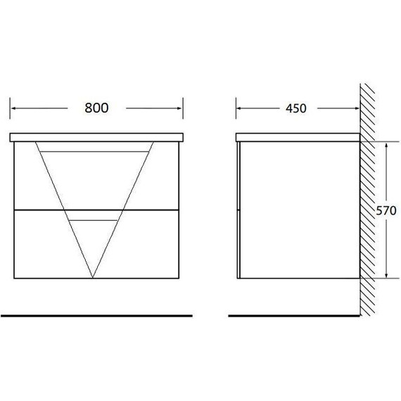 Тумба подвесная с раковиной BelBagno VITTORIA-800-2C-SO-PINO-P 80 см, Pino - фото 3