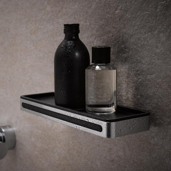 Полка Keuco Plan с стеклоочистителем 14959010037, цвет хром/тёмно-серый - фото 2