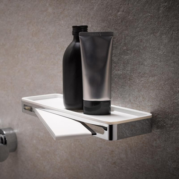 Полка Keuco Plan с стеклоочистителем 14959010051, цвет хром/белый - фото 2