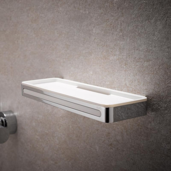 Полка Keuco Plan с стеклоочистителем 14959010051, цвет хром/белый - фото 3