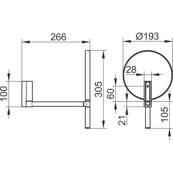 Зеркало косметическое настенное Keuco Plan 17649370002, цвет чёрный матовый - фото 12