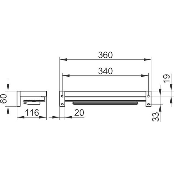 Полка Keuco Edition 90 с стеклоочистителем 36 см 19159010000 - фото 11