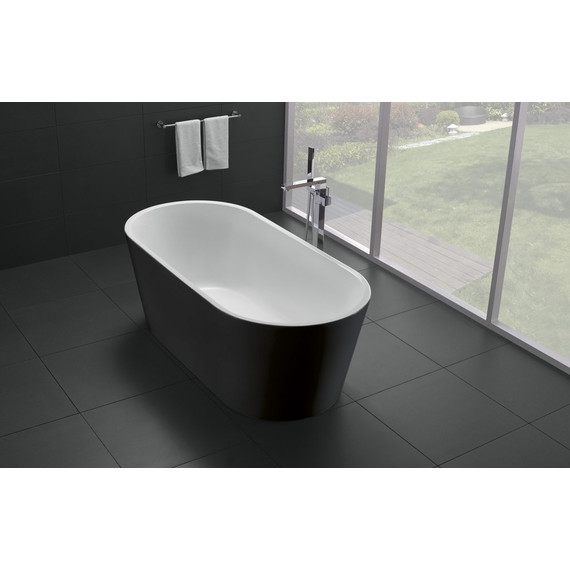 Ванна отдельностоящая BelBagno BB71-1700-NERO-W0 170x80 см, белый/черный, Размер - мм: 1700х800 - фото 2