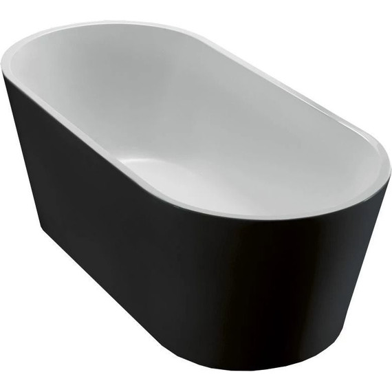 Ванна отдельностоящая BelBagno BB71-1800-NERO-W0 180x80 см, белый/черный, Размер - мм: 1800х800 - фото 