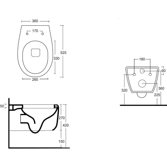 Унитаз подвесной безободковый White Ceramic Basic W020301 - фото 2