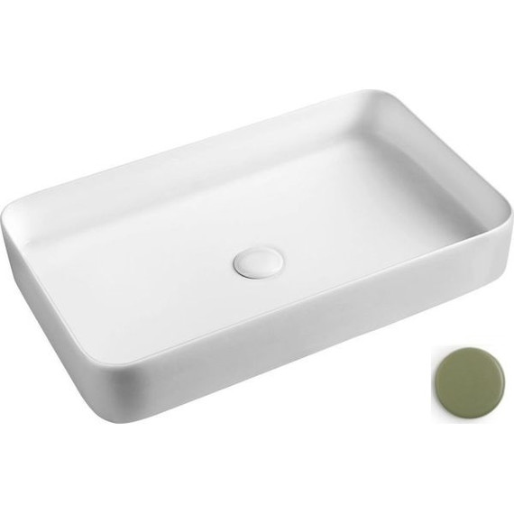 Раковина-чаша White Ceramic Blade 65 см W0517VA, зеленый матовый - фото 
