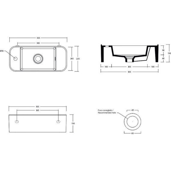 Раковина-чаша White Ceramic Geo Mini 50 см W7107F01 - фото, картинка 3 Раковина-чаша White Ceramic Geo Mini 50 см W7107F01 - фото 3