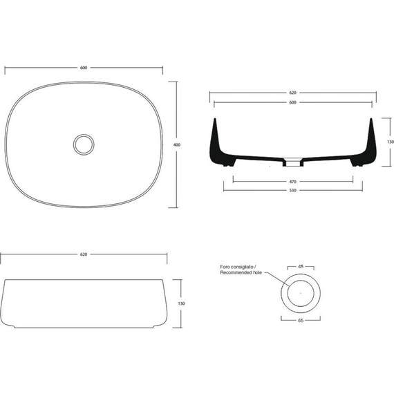 Раковина-чаша White Ceramic Jumper 60 см W0707FM, серый матовый - фото 2