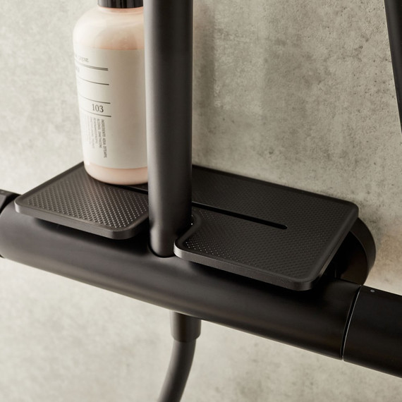 Душевая стойка с термостатом Jacob Delafon Metro E26589-BL, черный матовый - фото, картинка 6 Душевая стойка с термостатом Jacob Delafon Metro E26589-BL, черный матовый - фото 6