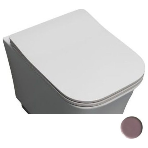 Сиденье с крышкой для унитаза White Ceramic Idea микролифт WC100SPLSL, сливовый матовый - фото 
